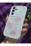Samsung Galaxy A55 Compatible Pink Bow & Pearl Detailed Glitter Epoxy Phone Case - 5