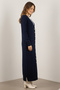 Patterned Long Mercerized Cardigan N3295 Navy Blue - 2