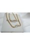 Set004 Gold Color Stone Oval Connector Detail Gourmet Chain Set - 2