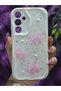 Samsung Galaxy A55 Compatible Pink Bow & Pearl Detailed Glitter Epoxy Phone Case - 4