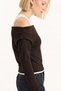 Slim Fit Narrow Cut One-Shoulder Double-Layered Rib Knit Cotton Long-Sleeve T-Shirt - 3