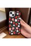 iPhone 15 Compatible Phone Case Leather Texture Anti Fall Soft Silicone Strawberry