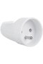 Right-angled 230V socket for Maclean earthed cable, type E (French), 16A, 250
