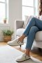 Full Orthopedic Felt Women's Comfortable and Lightweight Stylish Cream House Slippers - 3