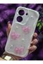 Poco X7 Pro Compatible Pink Bow & Pearl Detailed Glittery Epoxy Phone Case - 4