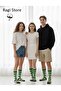 Striped Knee-Length Toe Stitch-Free 3-Piece Socks - 3