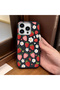 iPhone 14 Pro Compatible Phone Case Leather Texture Anti Fall Soft Silicone Strawberry