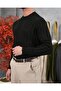 Men's Black Hair Knit Textured Crew Neck Regular Knitwear Sweater - 4