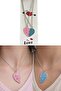 Silver Color Double Steel Best Friend Necklace