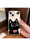 iPhone 14 Plus/15 Plus Compatible Leather Texture Anti-Fall Soft Silicone Phone Case Cat - 2