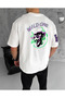 Men's Crew Neck Printed Oversize T-Shirt - White - 2