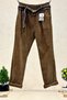 Imported Velvet Trousers with Straw Belt
