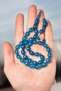 Master Hands Ocean Blue Crimped Amber Prayer Beads