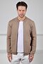 Beige Double Pocket 100% Cotton Men's Knit Cardigan - 2