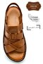 Sermoda Genuine Real Leather Velcro Men's Sandals Cross Tan