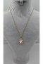Stainless Steel Gold Color Vintage White Enamel Big Pearl Stone Necklace - 4