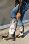 Aslan Printed Waterproof Women's Rain Boots - Gray Large - 2