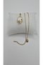 Stainless Steel Gold Color Vintage White Enamel Big Pearl Stone Necklace - 2