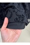 Sabiha Lined Belted Flocked Tulle Skirt-Ek752 Black - 5