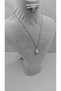 Stainless Steel Gold Color Vintage White Enamel Big Pearl Stone Necklace - 5