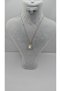 Stainless Steel Gold Color Vintage White Enamel Big Pearl Stone Necklace - 3