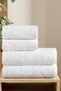 4-Piece White 100% Cotton Bath Towel Set - 2 Pieces 70X140, 2 Pieces 50X90, Spa and Hotel Towels, Grammage (Weight)