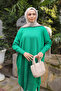 Green Casual Fit Long Length Knitwear Tunic - 4