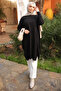 Black Loose Fit Long Length Knitwear Tunic