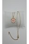 Stainless Steel Gold Color Vintage Star Themed Pink Enamel Zircon Stone Necklace - 2