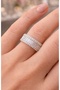 Steel Zircon Baguette Ring - 3
