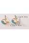 Whale Model Blue Zircon Stone Yellow Colored Screw Nail Model Steel Earrings - 3