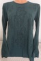 Er Clothing Winter Cotton Combed Cotton Blouse Long Sleeve Crew Neck Stone Green - 3