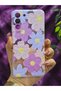 Samsung Galaxy S21 Fe Compatible Pastel Colored Flowers Patterned Transparent Phone Case