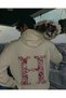 Kiss Design Letter Printed Oversized Hooded White Color Sweatshirt