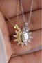 Non-Tarnish Steel Silver Gold You Are My Sunshine Written Magnetic Sun Model Friendship Necklace - 4