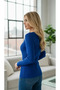 Square Neck Notch Detailed Knitwear Top - 4