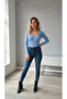 Square Neck Notch Detailed Knitwear Top - 2