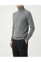 Italian Style S Slim Fit Knitwear Turtleneck High-Neck Sweater Anthracite T13096 - 3
