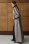 Removable Hooded Leather Paneled Gabardine Suede Look Overcoat Gray 6806 - 4