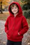 Boy's Hooded Kangaroo Pocket Red Cardigan