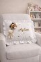 Ruffled 100% Cotton Baby Jewelry Pillow with Bubble Teddy Bear - 3
