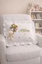 Ruffled 100% Cotton Baby Jewelry Pillow with Bubble Teddy Bear - 3