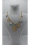 Stainless Steel Gold Color Sun Themed Model Necklace - 2