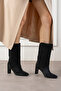 Liora Black Suede Genuine Leather Heeled Boots - 2