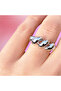 Steel Twisted Silver Color Ring Does Not Tarnish. Adjustable to Fit the Finger.