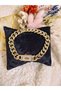 Gold Detailed Steel Zircon Stone Thick Gourmet Bracelet - 3
