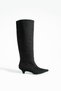 Mira Black Suede Heeled Boots