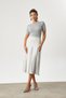 Midi Length Pleated Zippered Knitted Skirt - 7