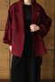 Women's Burgundy Belted Premium Cashmere Coat - 6