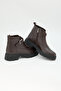 Women's Buckle Zippered Thick Sole Boots – Brown Genuine Leather - 2